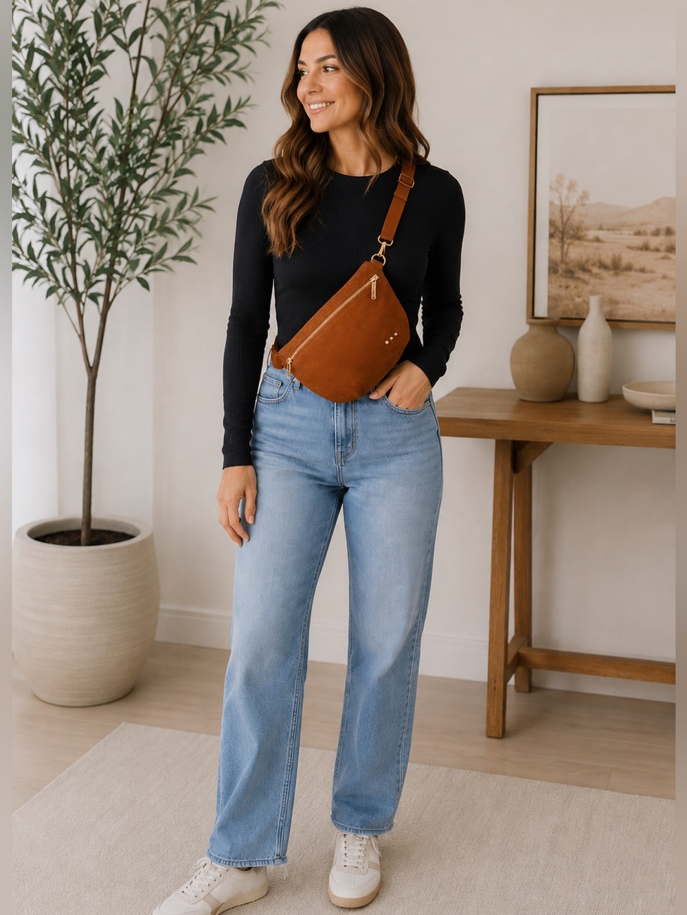 Pretty Simple Hair On Hide Westlyn Bum Bag Brown High Quality